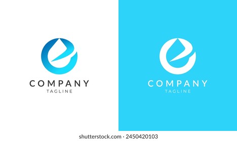 Drop logo vector. Letter E drop logo design template. Water drop or oil drop