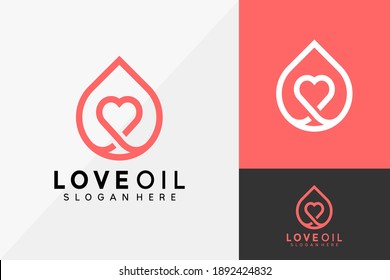 Logo-Design der Drop Love Line, Logos für Schönheitspflege, moderne Logos, Logo-Designs für Vektorgrafik-Vorlage für Vektorgrafik