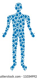 Drop man figure. Vector drop icons are united into male combination.