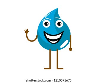 Drop mascot, isolated on white