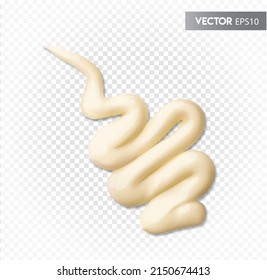 A drop of mayonnaise, yogurt, cream. Vector illustration on a transparent background.