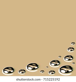 a drop of mercury on a brown background