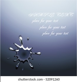 A drop of metal with a place for your text. Vector background