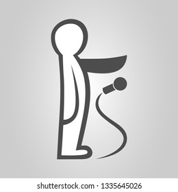 Drop the mic metaphor symbol, icon. Design element