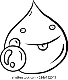 soltar, monstruo, dibujar a mano. Arte de ilustración de vector negro