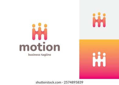 drop motion m letter logo vector