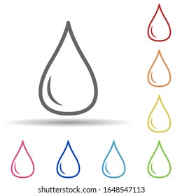 A drop in multi color style icon. Simple thin line, outline vector of science icons for ui and ux, website or mobile application