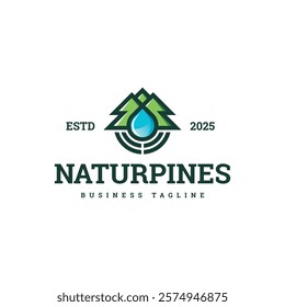 drop nature pines logo vector