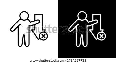 Drop Off Point Icon In Black and White Line Style