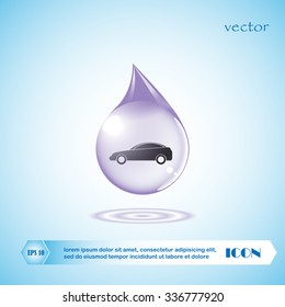 drop oil and car, vector ,