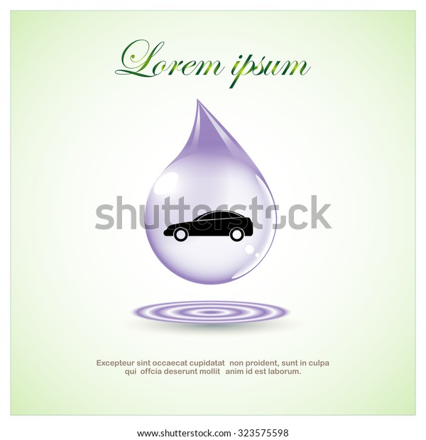 drop oil and car, vector\
,