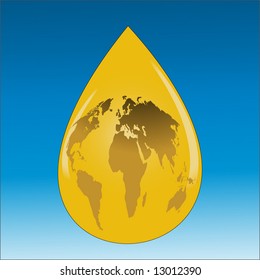 gota de petróleo con tierra