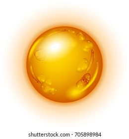 Drop of oil or honey isolated on white background. Icon of droplet of oil or honey.Vector illustration.