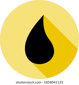 a drop of oil icon in long shadow style