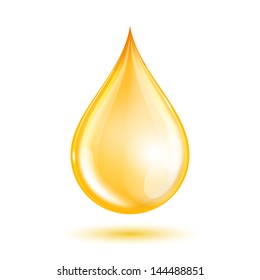Drop of oil isolated on white background. Vector illustration