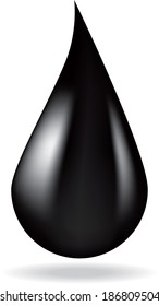 A drop of oil. Isolated on white. Vector illustration