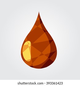 A drop of oil logo in the polygonal style.