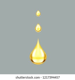 drop of oil olive yellow vector 3d illustration 