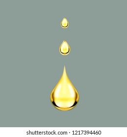 drop of oil olive yellow vector 3d illustration 