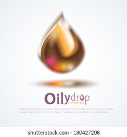 drop of oil on a white background