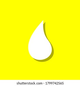 a drop of oil white icon with shadow