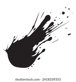 Pinselstrich auf weißem Hintergrund fallen lassen, Vektorgrafik.