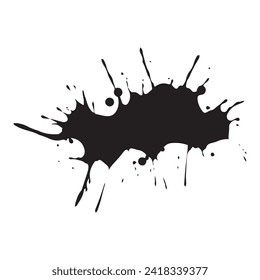 Drop paint art brush stroke on a white background, vector illustration.