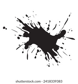 Drop paint art brush stroke on a white background, vector illustration.