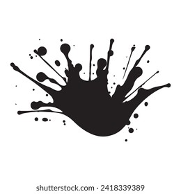 Drop paint art brush stroke on a white background, vector illustration.