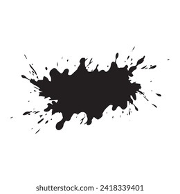 Drop paint art brush stroke on a white background, vector illustration.