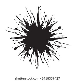 Drop paint art brush stroke on a white background, vector illustration.