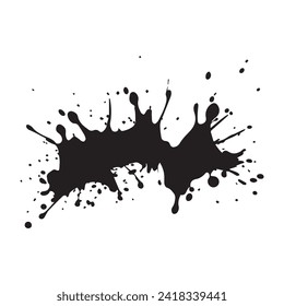 Drop paint art brush stroke on a white background, vector illustration.