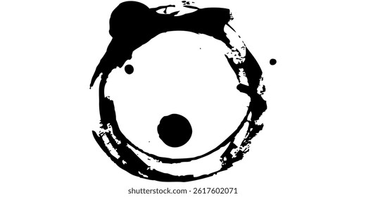 Drop paint art brush stroke on a white background, vector illustration.