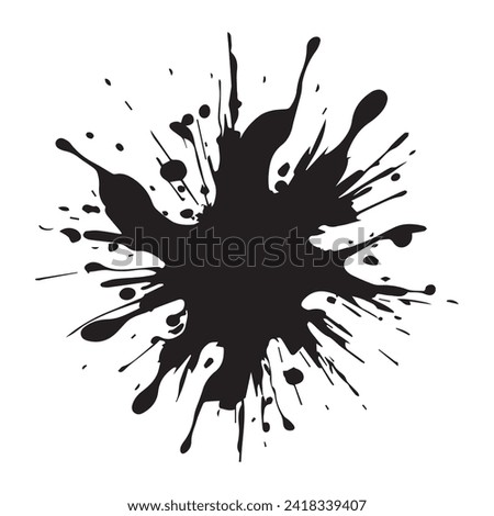 Drop paint art brush stroke on a white background, vector illustration.