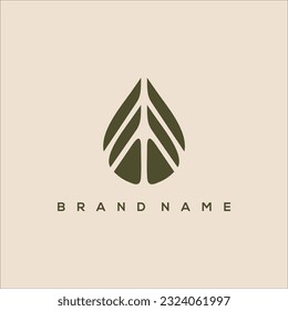 drop of palm leaf logo vector