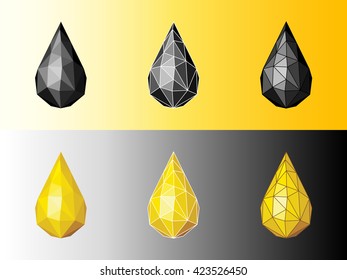 Drop of  petroleum and oil.
