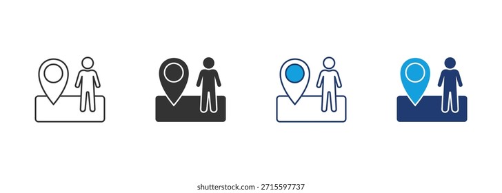 Ícone Soltar Fixar Definir Coleção de Vários Estilos
