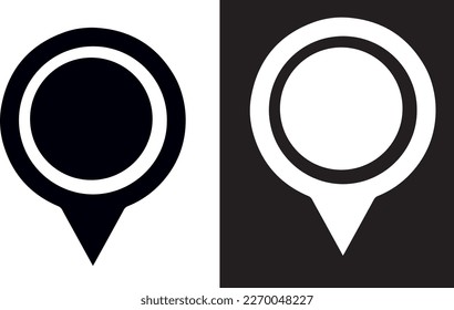 Drop Pin Icon vector design black and white
