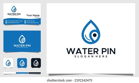 drop and pin logo design