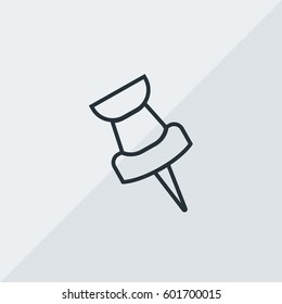 Drop Pin Vector Icon, The outlined symbol of drop pin. Simple, modern flat vector illustration for mobile app, website or desktop app   