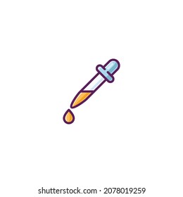Drop Pipette Filled Icon - Science and Chemical Elements Icon Vector Illustration Isolated.