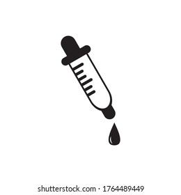 Drop pipette icon , Laboratory icon vector