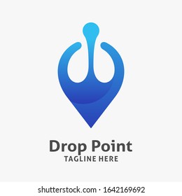Drop place point logo design inspiration