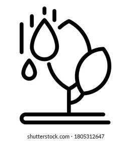Drop plant icon. Outline drop plant vector icon for web design isolated on white background