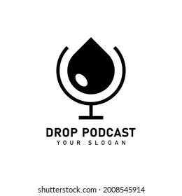 Drop Podcast Logo Design Template