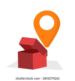 Drop Point for Unboxing Box Graphic good for element design or website