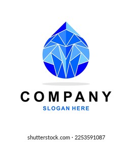 Drop Polygon style logo design, illustration vector Design Template, suitable for your company