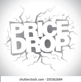 Drop price, sale design template.