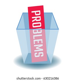 Drop the problems or solve. Business icon