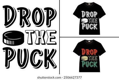 Drop the Puck t-shirt collection, T-shirt Design vector, Trendy